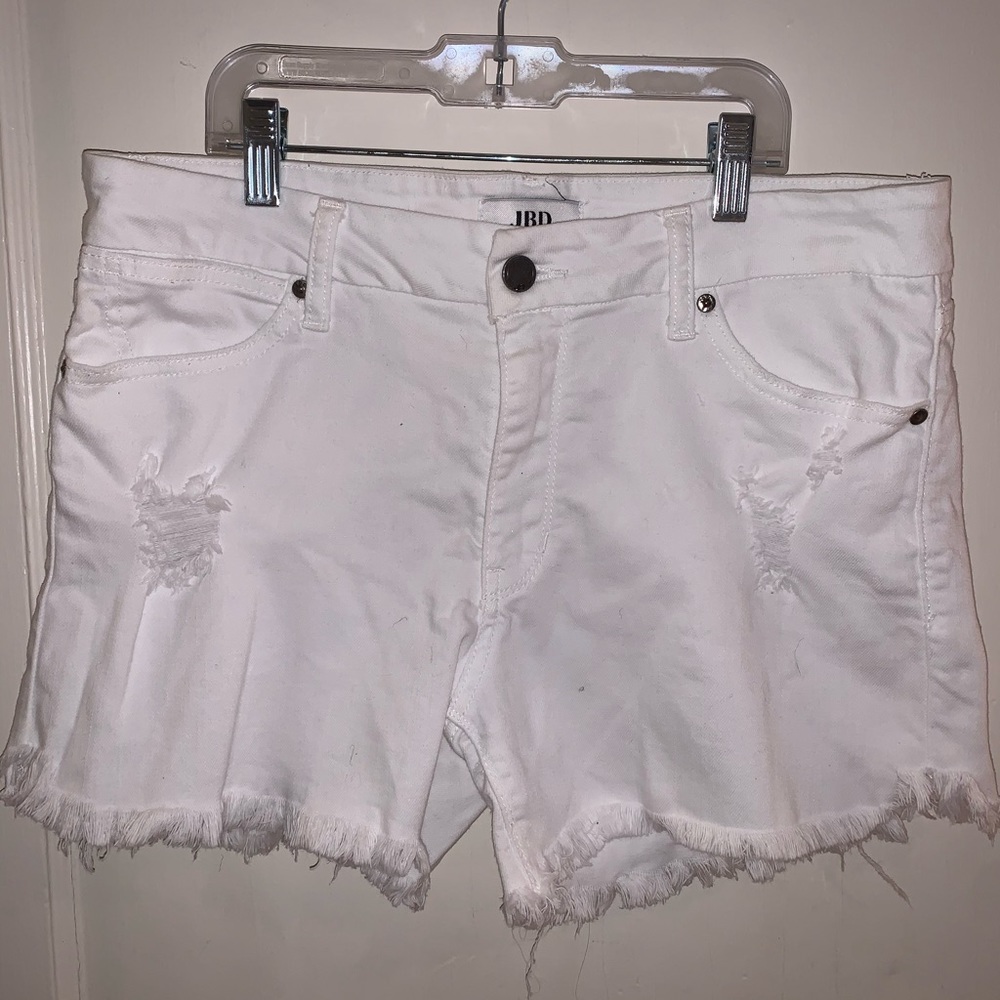JBD white denim shorts
